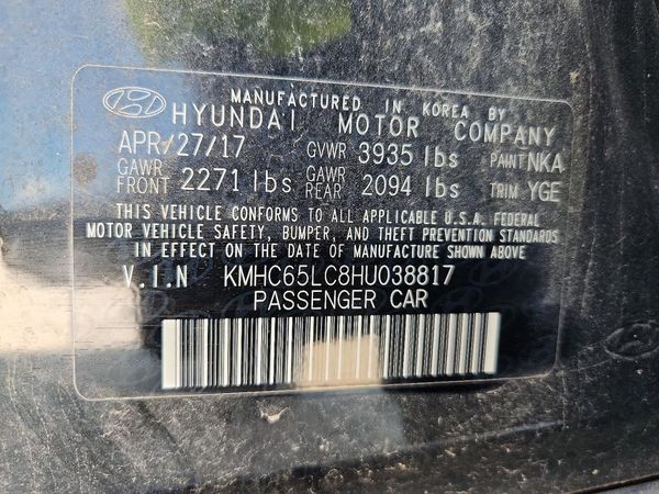 2017 HYUNDAI IONIQ HEV Blue
