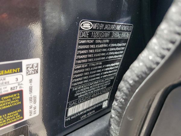 2021 LAND ROVER RANGE ROVER