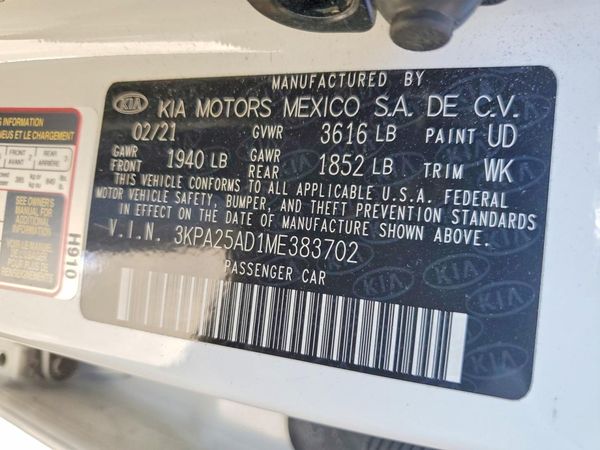 2021 KIA RIO LX, S