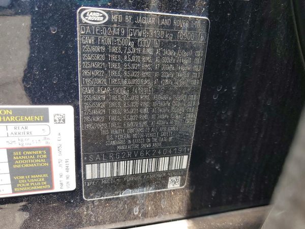 2019 LAND ROVER DISCOVERY SE