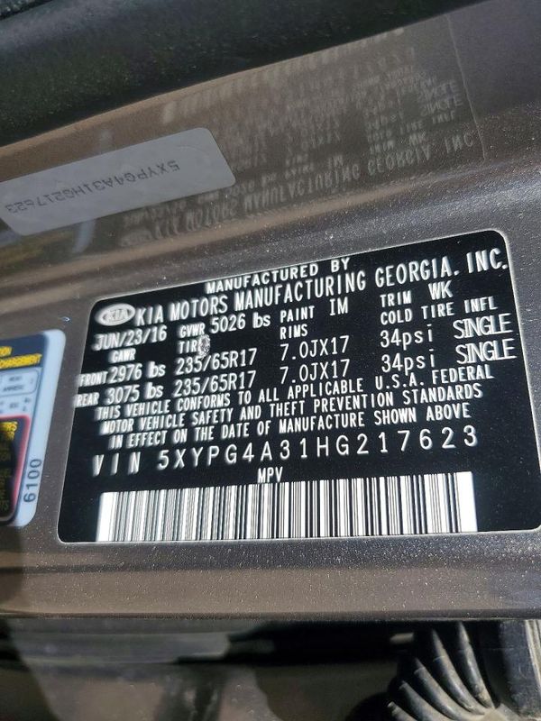 2017 KIA SORENTO
