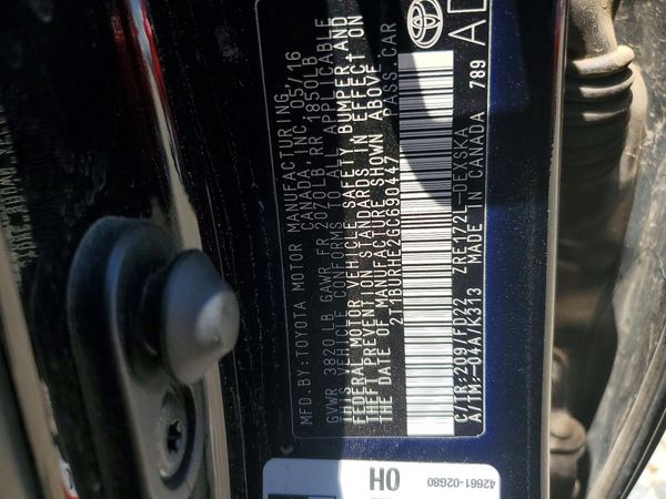 2016 TOYOTA COROLLA