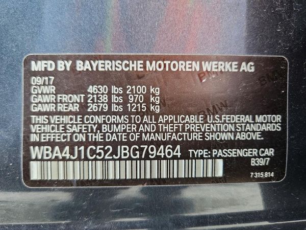 2018 BMW 430I Gran Coupe