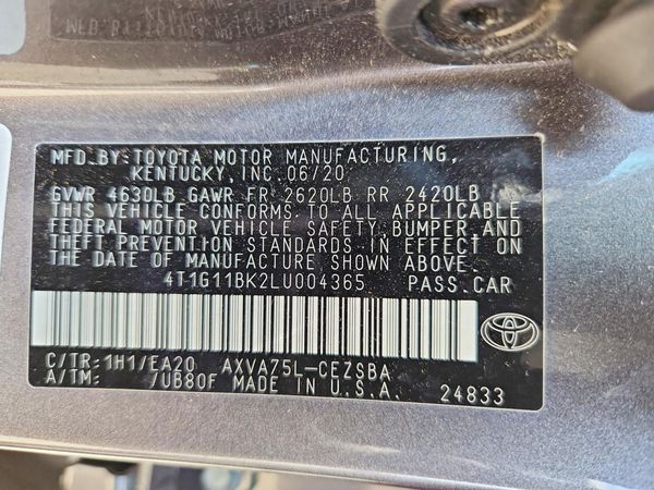 2020 TOYOTA CAMRY