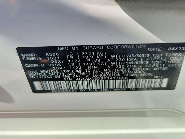 2023 SUBARU ASCENT LIMITED 7 ES, SMART, DMS