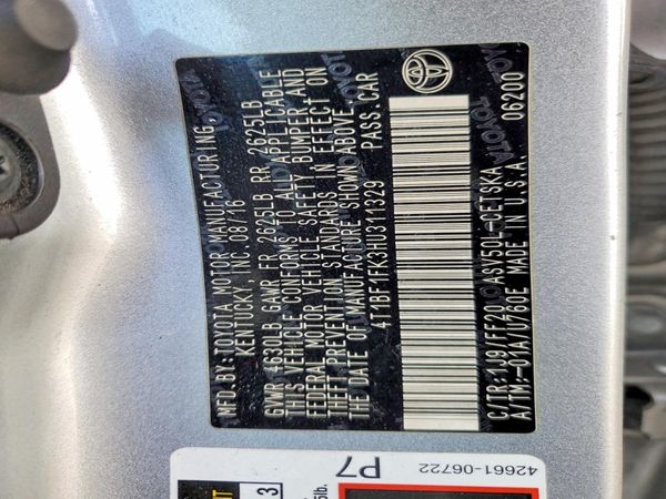 2017 TOYOTA CAMRY LE/SE/XLE/XSE