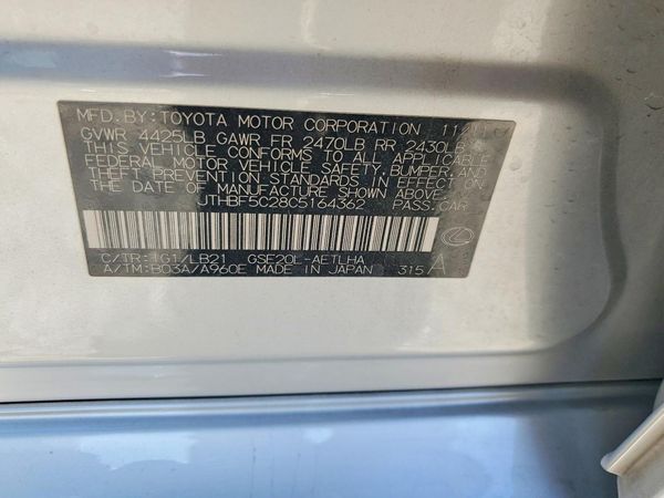 2012 LEXUS IS 250C