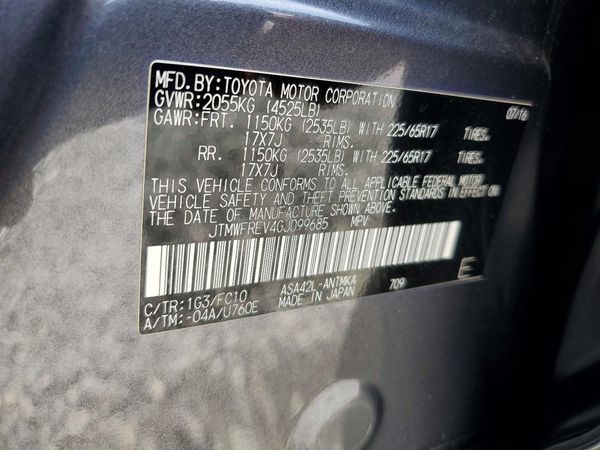 2016 TOYOTA RAV4 XLE (M Grade)