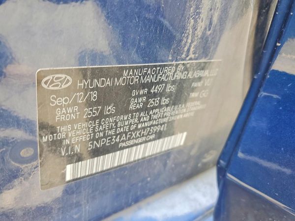 2019 HYUNDAI SONATA