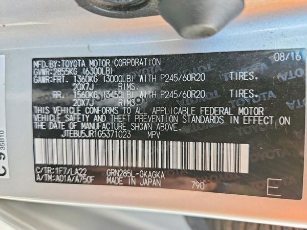 2016 TOYOTA 4RUNNER Base Grade