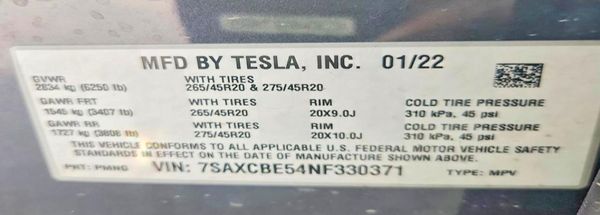2022 TESLA MODEL X