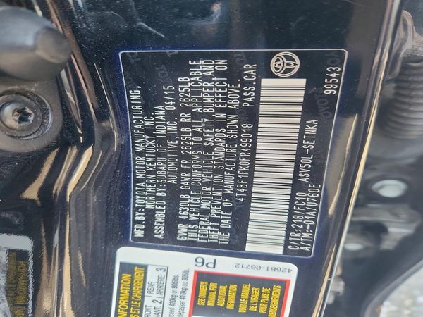 2015 TOYOTA CAMRY
