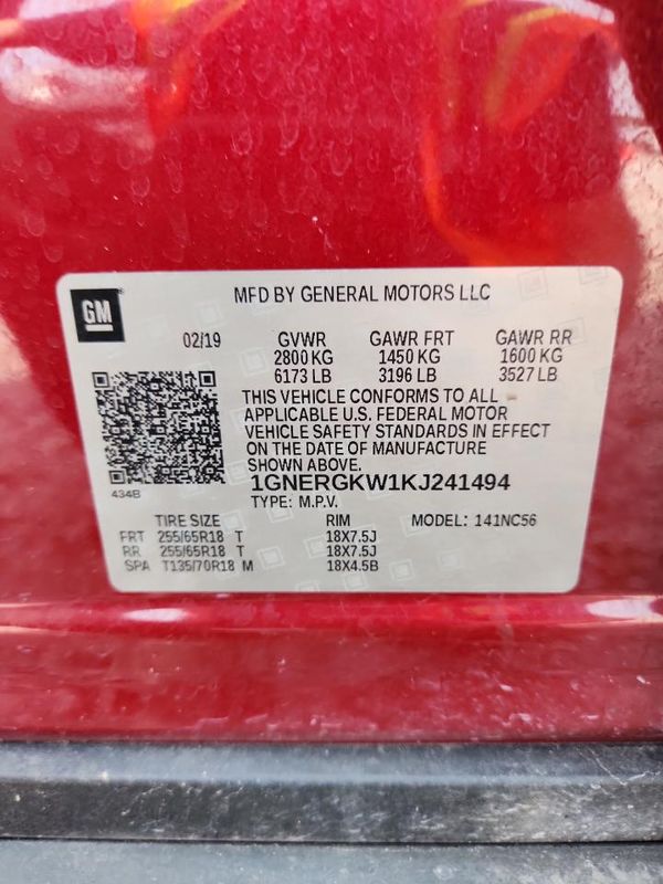 2019 CHEVROLET TRAVERSE LT
