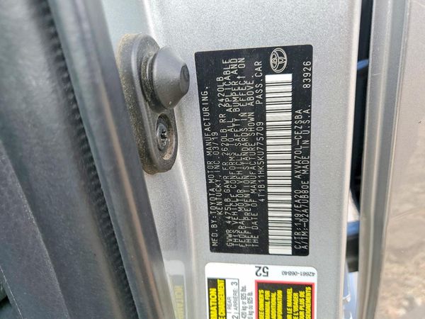 2019 TOYOTA CAMRY L/LE/SE/XLE