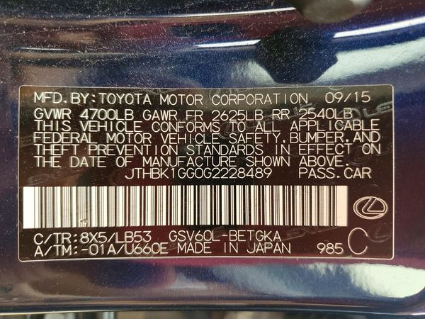 2016 LEXUS ES 350