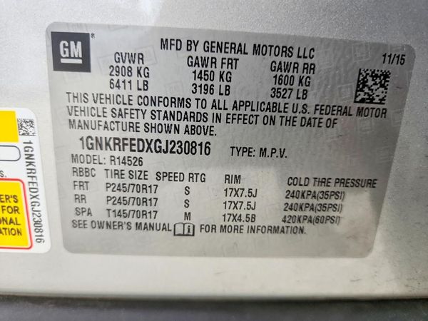 2016 CHEVROLET TRAVERSE