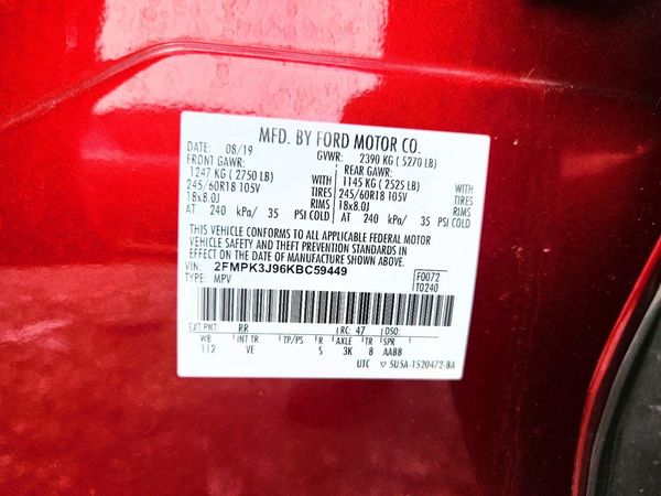 2019 FORD EDGE SEL