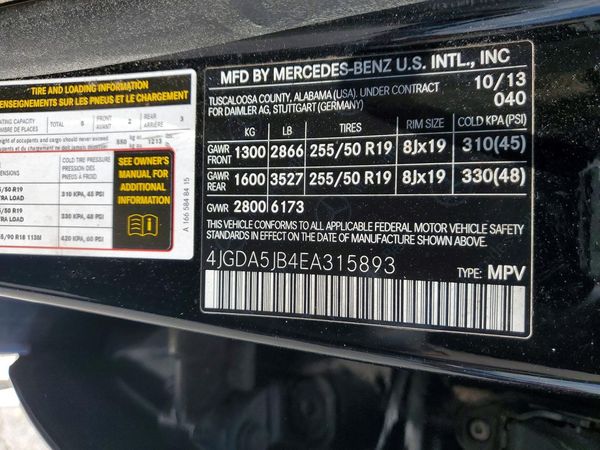 2014 MERCEDES-BENZ ML ML350