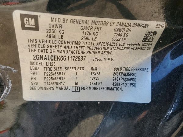 2016 CHEVROLET EQUINOX LT