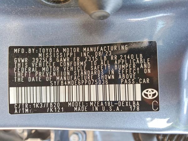 2023 TOYOTA COROLLA