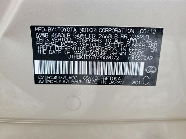 2012 LEXUS ES 350