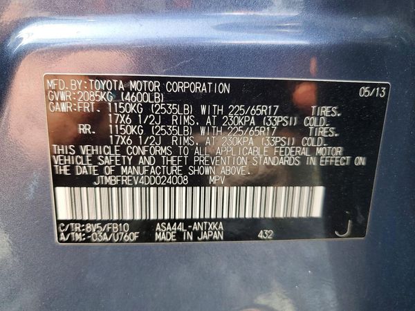 2013 TOYOTA RAV4 Standard
