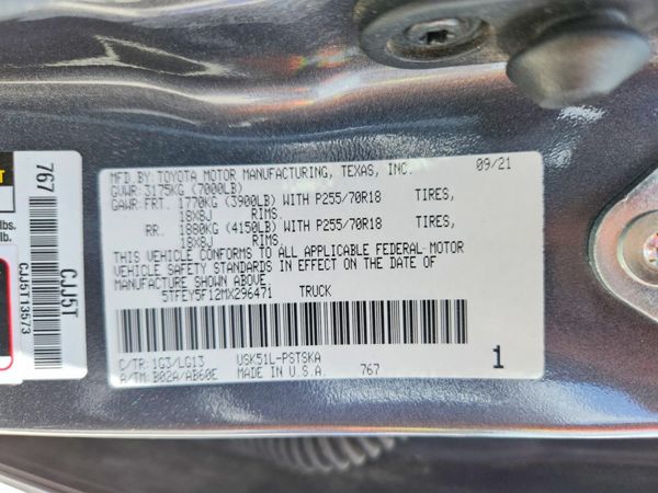 2021 TOYOTA TUNDRA SR5 grade
