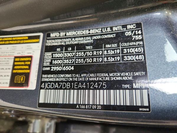 2014 MERCEDES-BENZ ML ML550 4-MATIC
