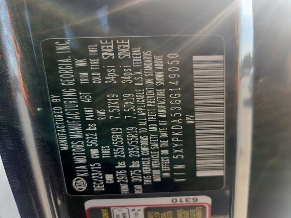 2016 KIA SORENTO SX / SX Limited