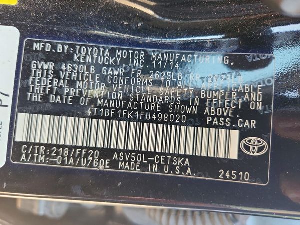 2015 TOYOTA CAMRY