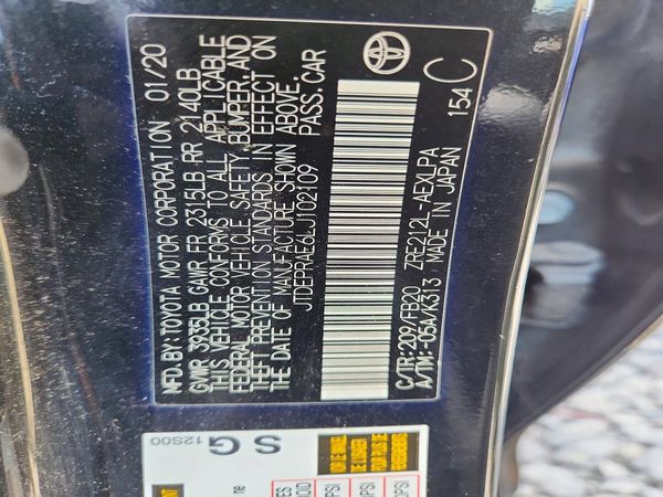 2020 TOYOTA COROLLA LE