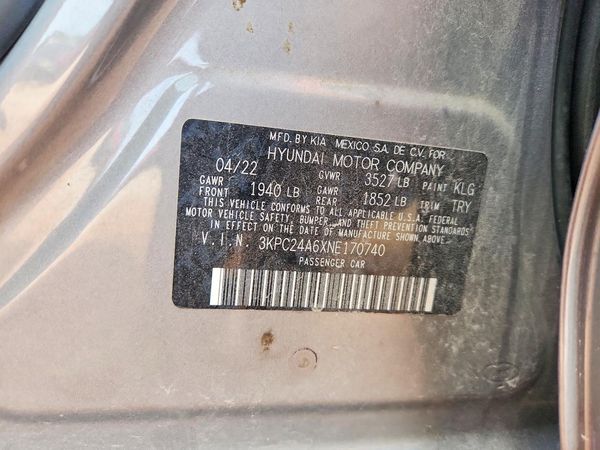 2022 HYUNDAI ACCENT SE, SEL