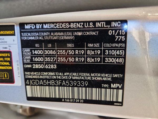 2015 MERCEDES-BENZ ML ML350