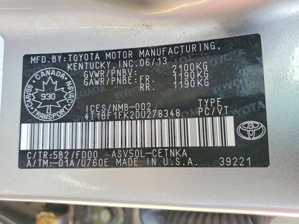 2013 TOYOTA CAMRY