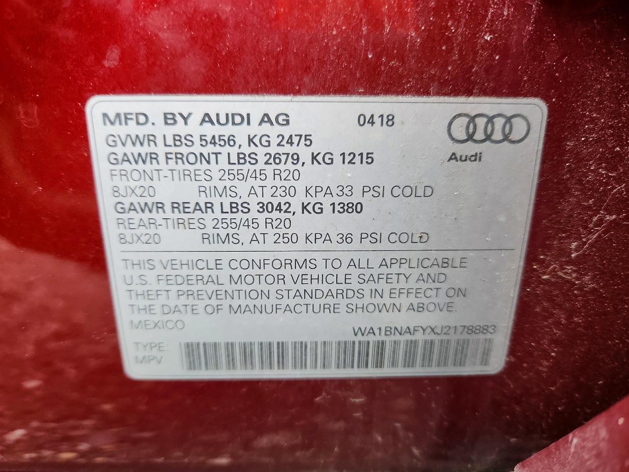 2018 AUDI Q5 quattro Premium Plus