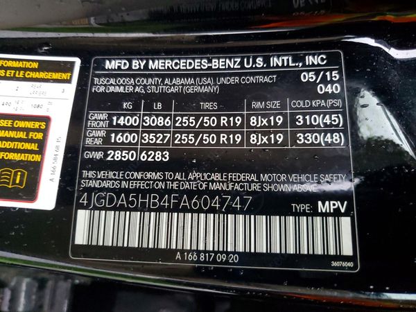 2015 MERCEDES-BENZ ML