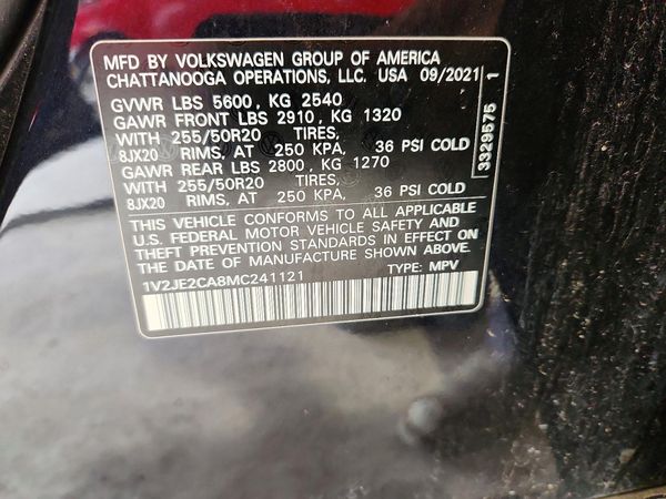 2021 VOLKSWAGEN ATLAS CROSS SPORT SE