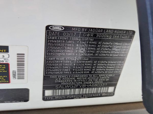 2017 LAND ROVER RANGE ROVER SPORT SE