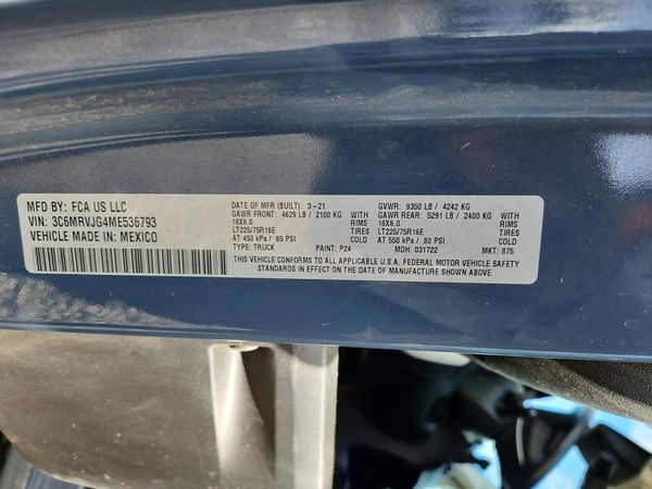2021 RAM PROMASTER 3500