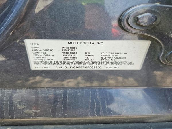 2021 TESLA MODEL Y