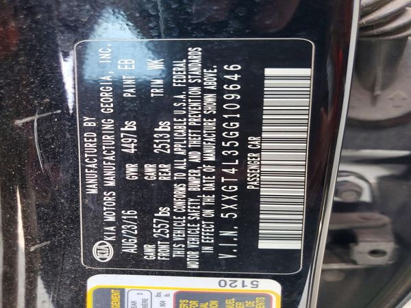 2016 KIA OPTIMA GL