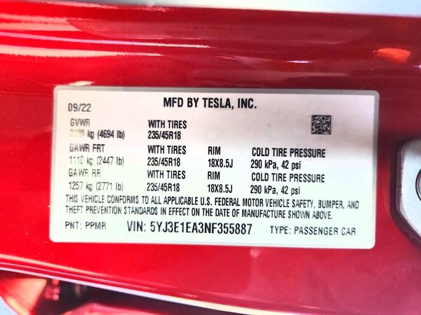 2022 TESLA MODEL 3