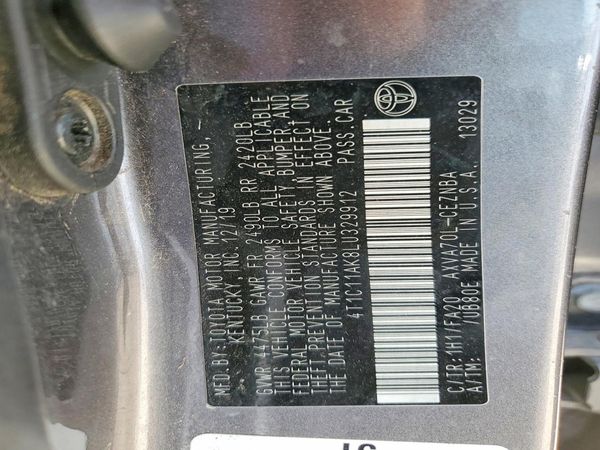 2020 TOYOTA CAMRY LE