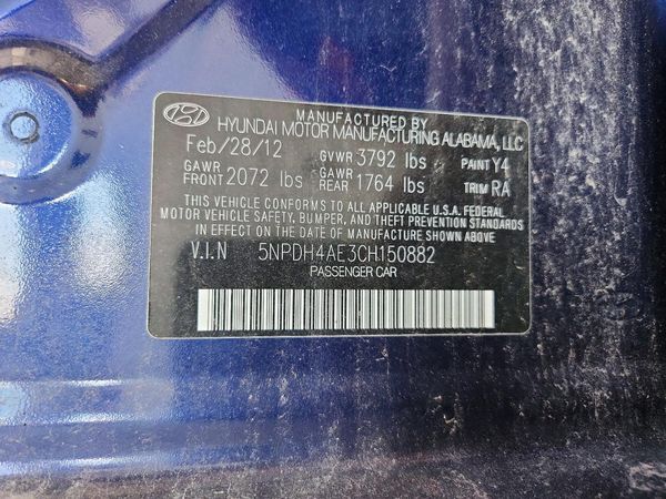 2012 HYUNDAI ELANTRA