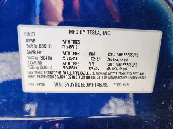 2021 TESLA MODEL Y