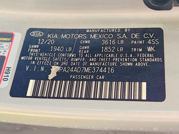 2021 KIA RIO LX, S