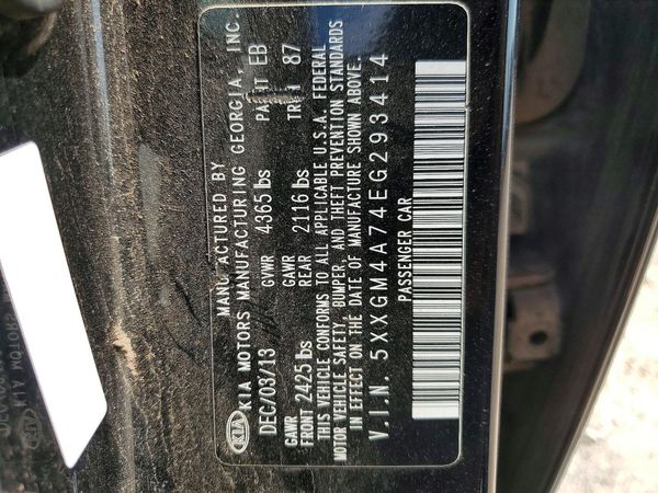2014 KIA OPTIMA 2.4 LX STD/Conv