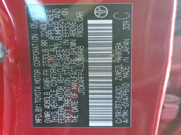 2018 TOYOTA PRIUS Plus/Premium/Advanced