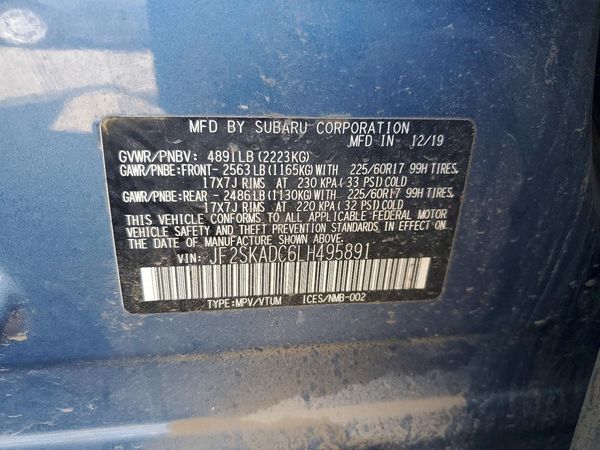 2020 SUBARU FORESTER Base Plus+ES