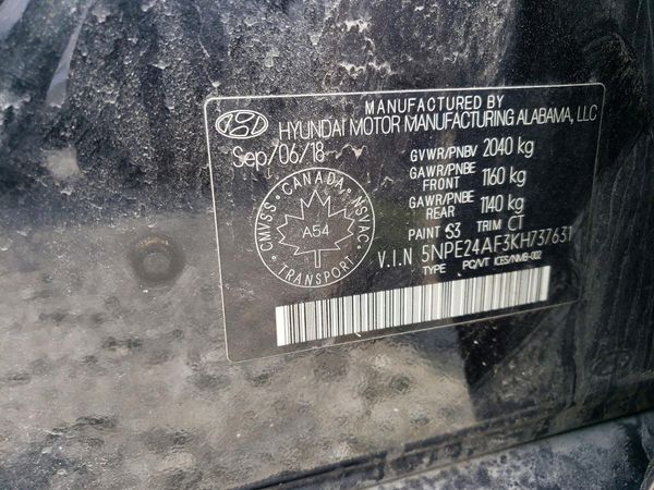 2019 HYUNDAI SONATA